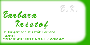 barbara kristof business card