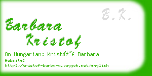 barbara kristof business card